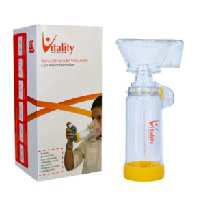 Aerocámara Bivalvulada Vitality con mascarilla infantil