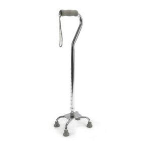 Bastón de 4 apoyos con mango curvo y ajustable – marca Blunding