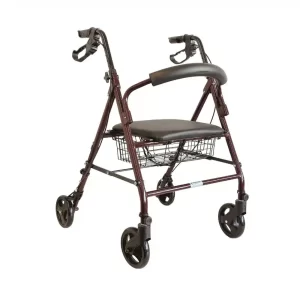 Andador burrito con 4 ruedas, plegable, asiento y frenos