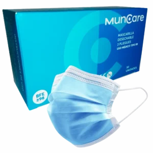 Mascarilla de 3 Pliegues Con Elástico Uso Médico – 50 unidades Muncare