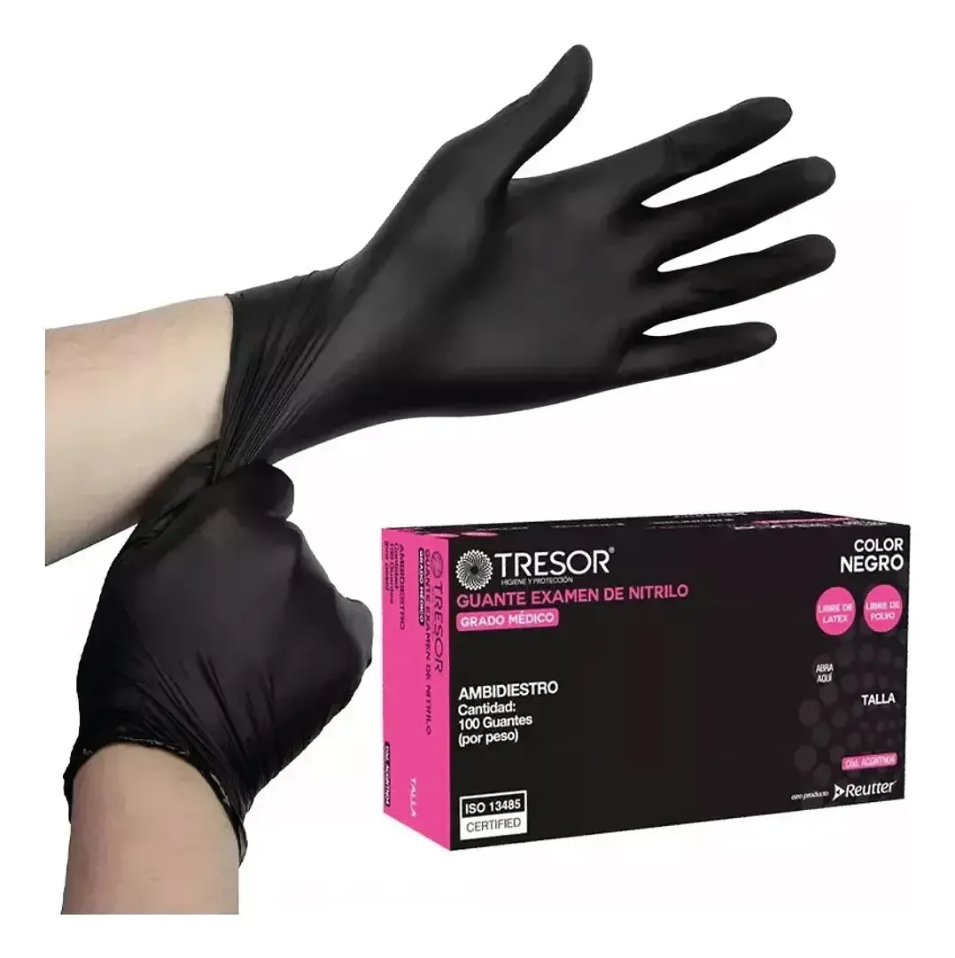 Guantes de Nitrilo Negros Tresor