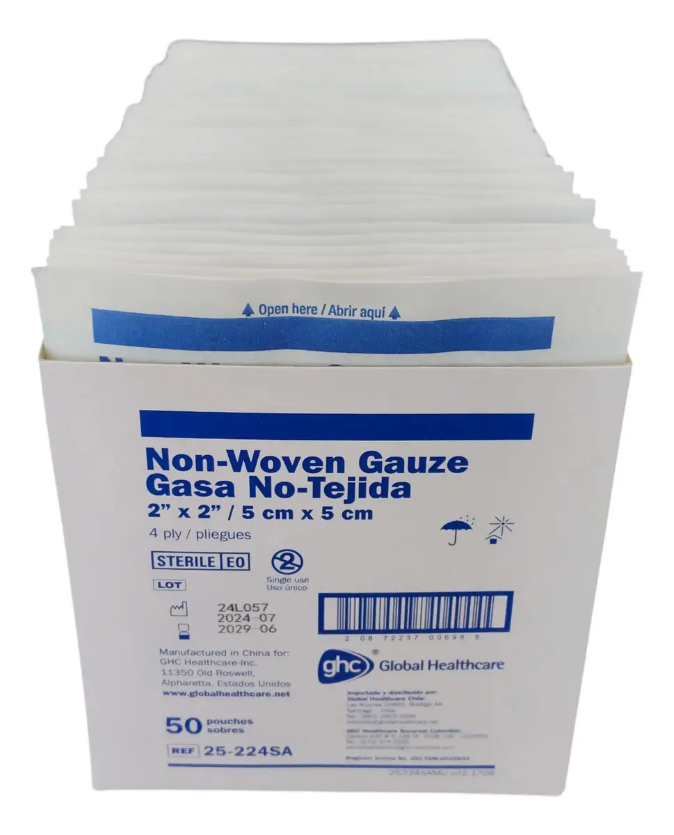 Gasa No Tejida 4 Pliegues 5 x 5 cm - Caja 50 unidades - Imagen 2
