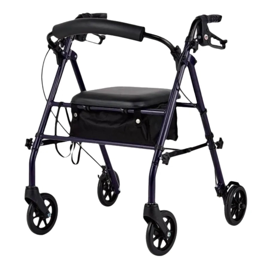 Andador de 4 ruedas con asiento y frenos SM Caballero, vista frontal