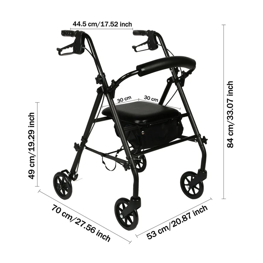 Medidas del andador SM Caballero: 84 cm de alto, 53 cm de ancho y 70 cm de profundidad